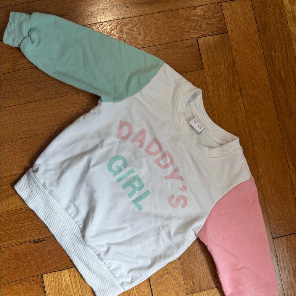H&M Kids Sweatshirt - White, Pink, and Green